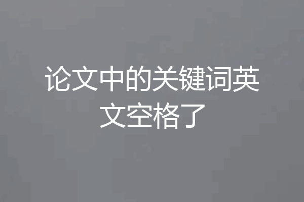论文中的关键词英文空格了