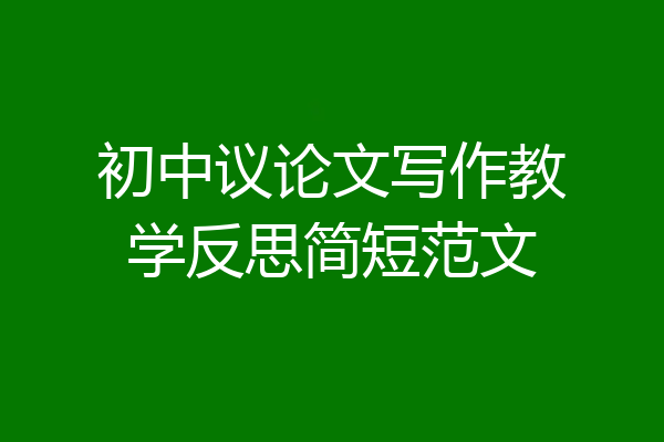 初中议论文写作教学反思简短范文