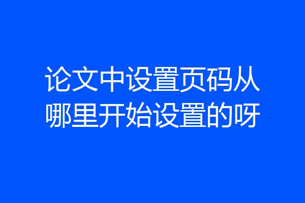 论文中设置页码从哪里开始设置的呀