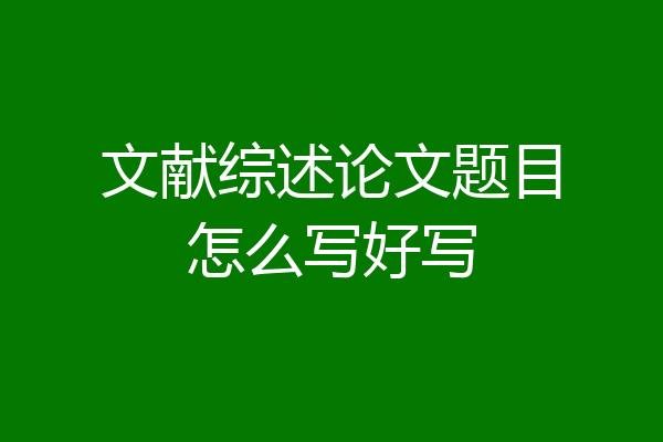 文献综述论文题目怎么写好写