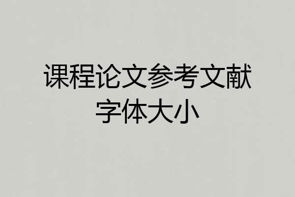 课程论文参考文献字体大小