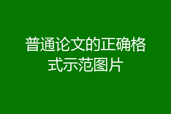 普通论文的正确格式示范图片