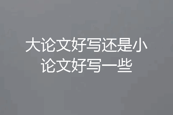 大论文好写还是小论文好写一些