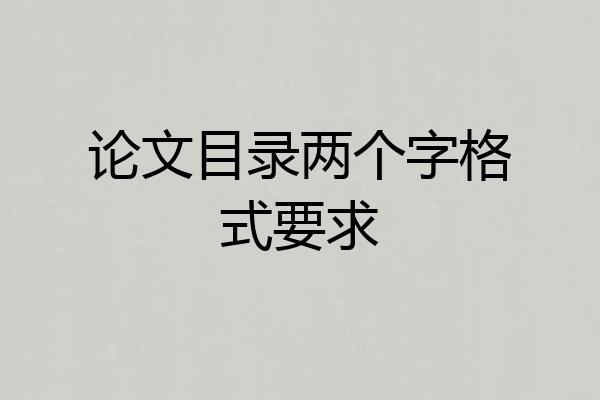 论文目录两个字格式要求