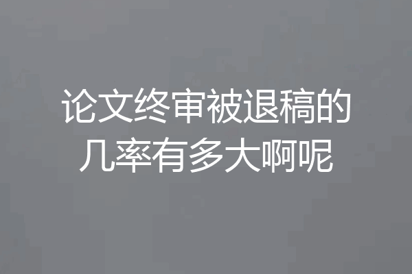 论文终审被退稿的几率有多大啊呢