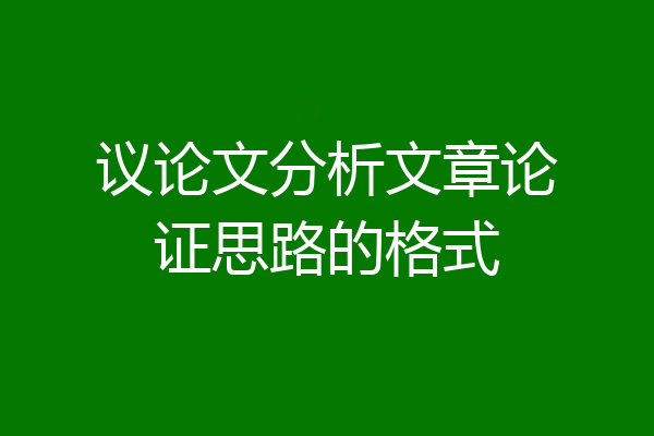 议论文分析文章论证思路的格式