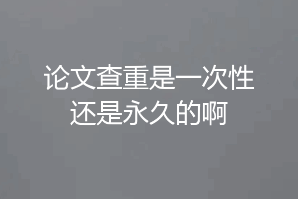 论文查重是一次性还是永久的啊