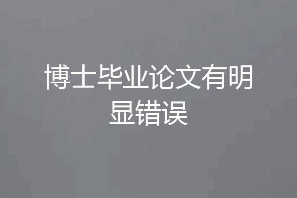 博士毕业论文有明显错误