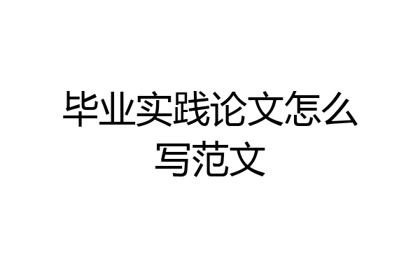 毕业实践论文怎么写范文