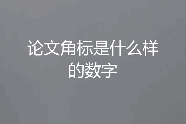 论文角标是什么样的数字