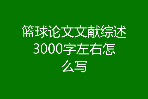 篮球论文文献综述3000字左右怎么写