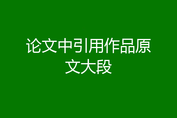 论文中引用作品原文大段