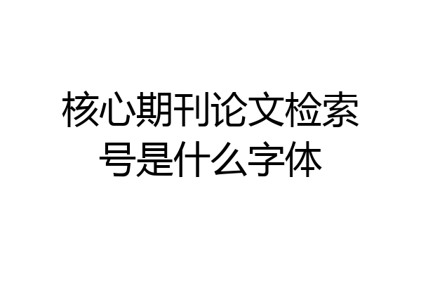 核心期刊论文检索号是什么字体
