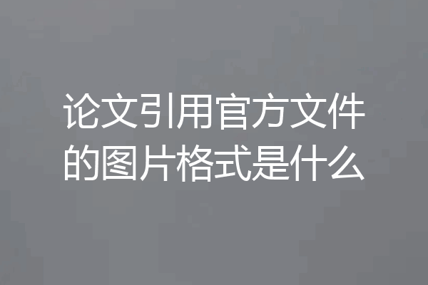 论文引用官方文件的图片格式是什么