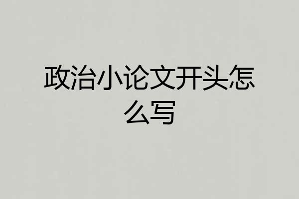 政治小论文开头怎么写