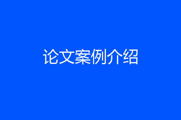 论文案例介绍