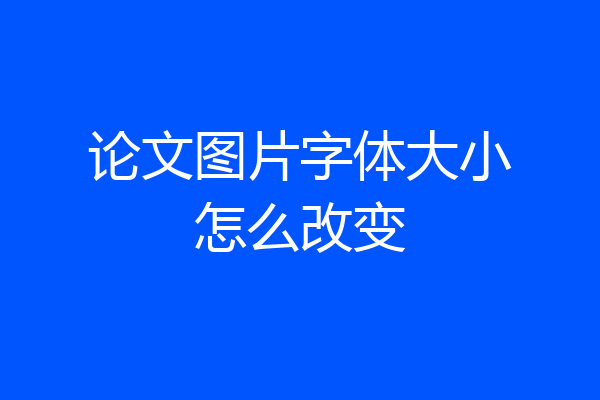 论文图片字体大小怎么改变