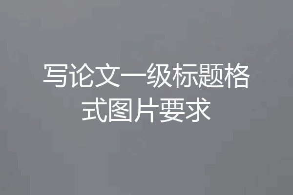 写论文一级标题格式图片要求