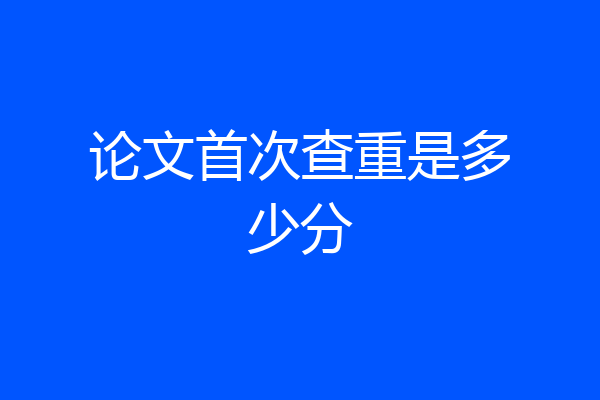 论文首次查重是多少分