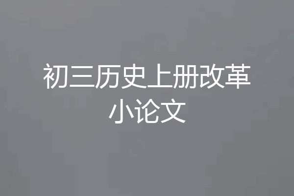 初三历史上册改革小论文