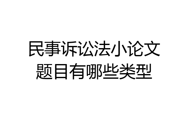 民事诉讼法小论文题目有哪些类型