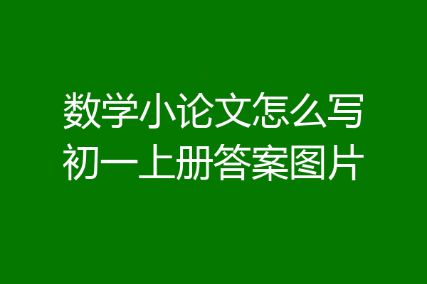 数学小论文怎么写初一上册答案图片