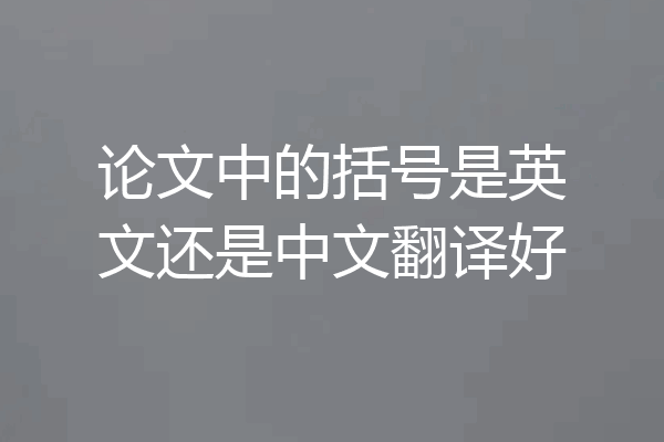 论文中的括号是英文还是中文翻译好