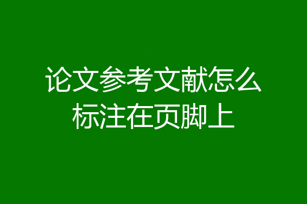 论文参考文献怎么标注在页脚上