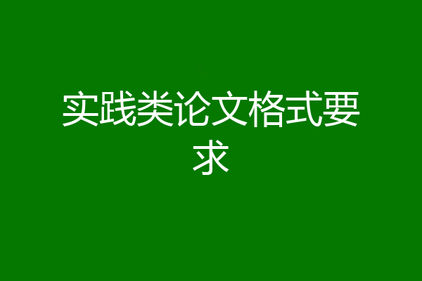 实践类论文格式要求