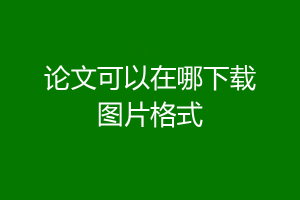 论文可以在哪下载图片格式