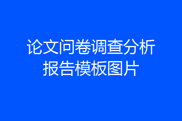 论文问卷调查分析报告模板图片