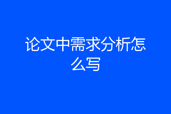 论文中需求分析怎么写