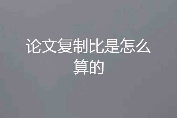 论文复制比是怎么算的