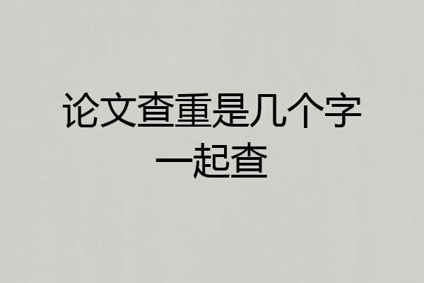 论文查重是几个字一起查