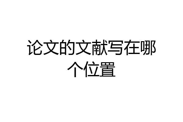 论文的文献写在哪个位置