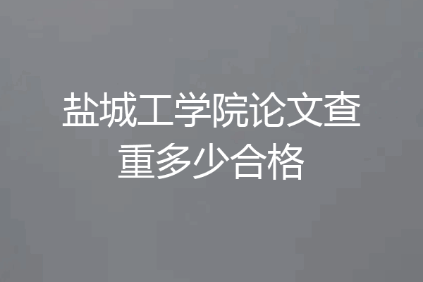 盐城工学院论文查重多少合格