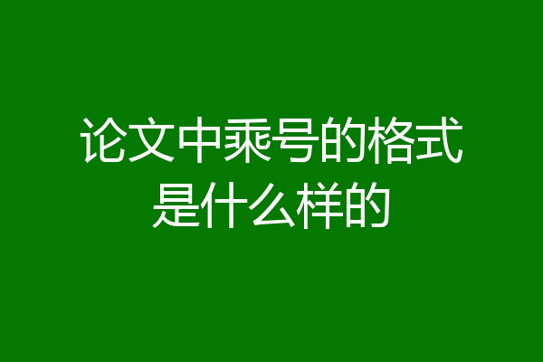 论文中乘号的格式是什么样的