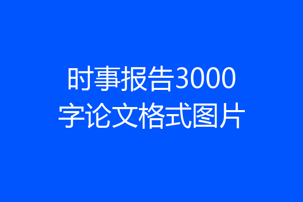 时事报告3000字论文格式图片