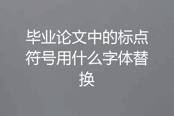 毕业论文中的标点符号用什么字体替换
