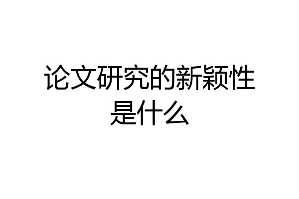 论文研究的新颖性是什么