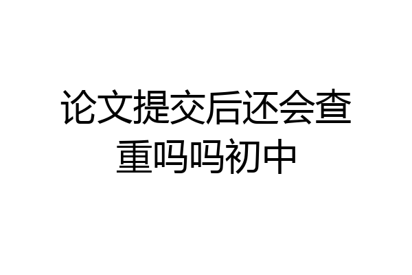 论文提交后还会查重吗吗初中