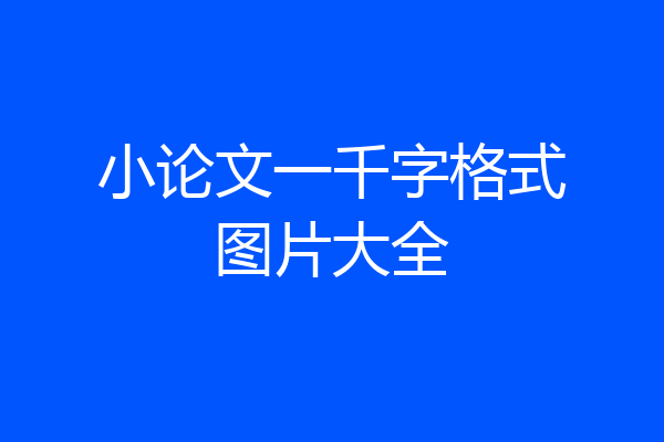 小论文一千字格式图片大全