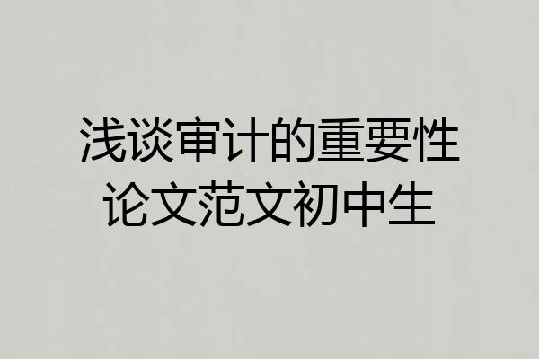 浅谈审计的重要性论文范文初中生