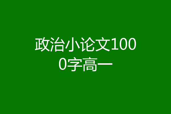 政治小论文1000字高一
