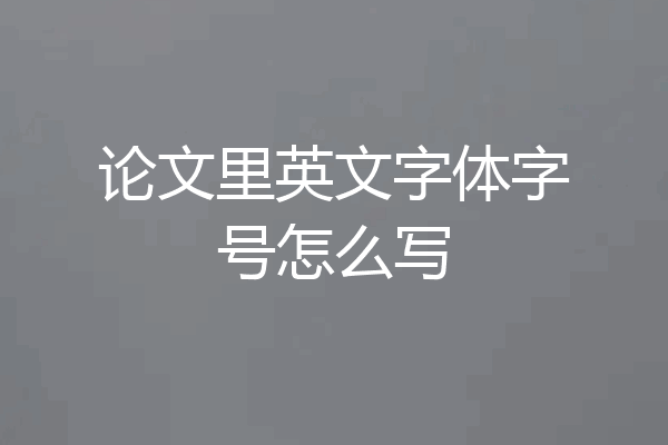 论文里英文字体字号怎么写
