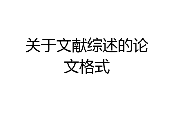 关于文献综述的论文格式