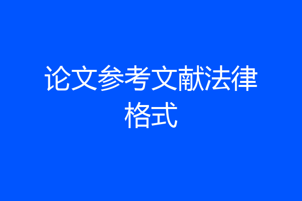 论文参考文献法律格式