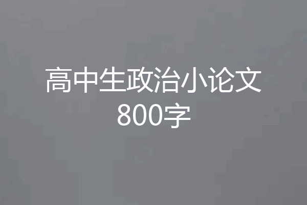 高中生政治小论文800字