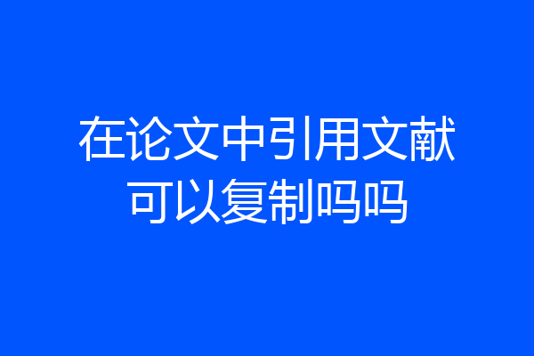 在论文中引用文献可以复制吗吗