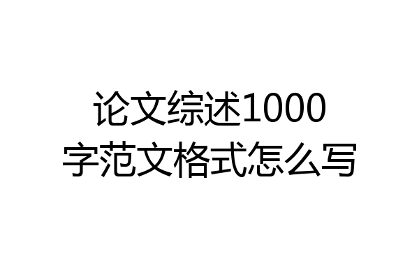 论文综述1000字范文格式怎么写